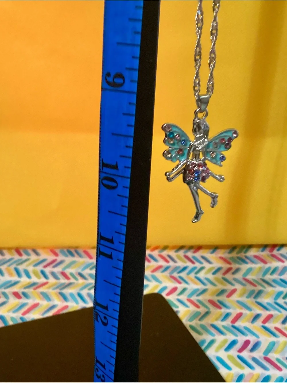 NWOT - Silver Fairy Pendant Necklace w/Turquoise & Pink Accents--Brand New!